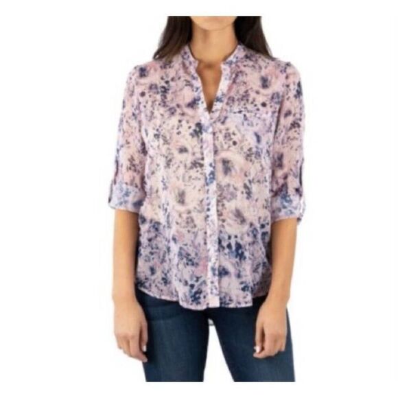 KUT FROM THE KLOTH LAVENDER FLORAL JASMINE BLOUSE SZ.M EUC. - Picture 1 of 8
